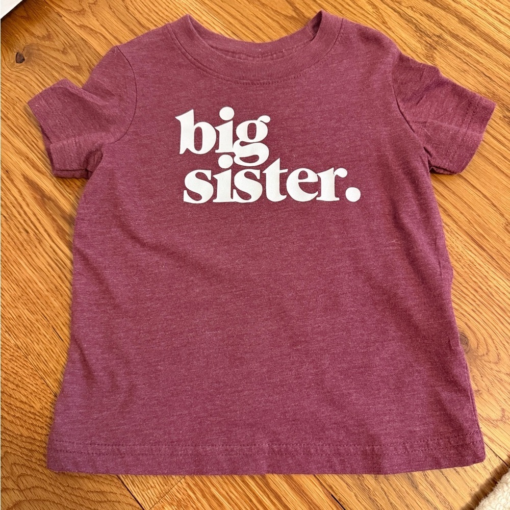 Olive loves Apple Big Sister Graphic Tee Shirt Size 2T